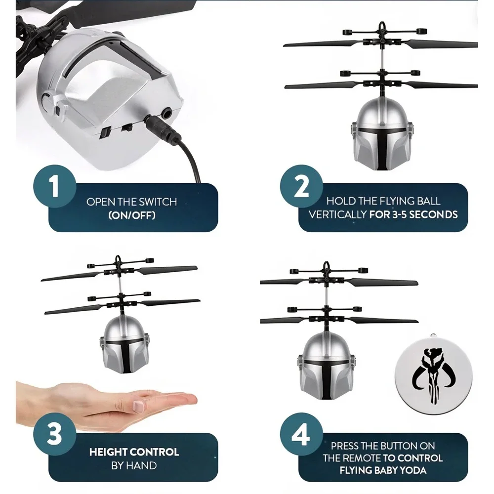 World Tech Toys Star Wars The Mandalorian‎ Motion Sensing Helicopter 35173 New